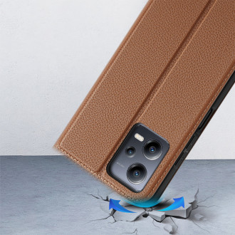 Pouzdro Dux Ducis Skin X2 pro Xiaomi Redmi Note 12 5G / Poco X5 5G Cover Flip Wallet Stand Brown