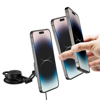 Spigen ITS35W-3 ONETAP PRO 3 MAGNETICKÉ MAGSAFE ČELNÍ SKLO A PALUBNÍ DESKA BEZDRÁTOVÁ NABÍJEČKA PRO UPEVNĚNÍ DO AUTOMOBILU ČERNÁ