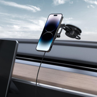 Spigen ITS35W-3 ONETAP PRO 3 MAGNETICKÉ MAGSAFE ČELNÍ SKLO A PALUBNÍ DESKA BEZDRÁTOVÁ NABÍJEČKA PRO UPEVNĚNÍ DO AUTOMOBILU ČERNÁ
