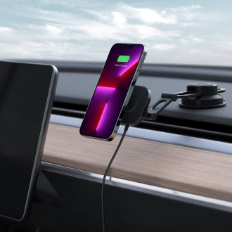 Spigen ITS35W-3 ONETAP PRO 3 MAGNETICKÉ MAGSAFE ČELNÍ SKLO A PALUBNÍ DESKA BEZDRÁTOVÁ NABÍJEČKA PRO UPEVNĚNÍ DO AUTOMOBILU ČERNÁ