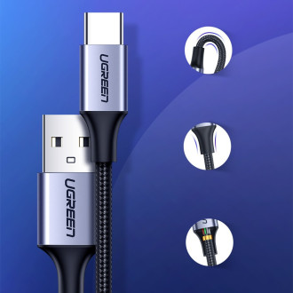 Ugreen kabel USB kabel – USB Type C Quick Charge 3.0 3A 0,5 m šedý (60125)