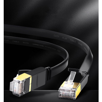 Ugreen Flat Cable Internet Network Cable Ethernet Patchcord RJ45 Cat 7 STP LAN 10 Gbps 5m Black (NW106 11263)