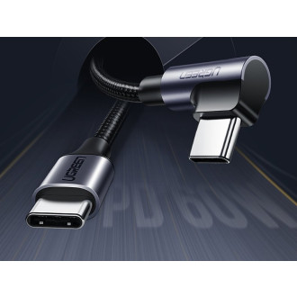 Ugreen angled cable USB Type C - USB Type C Power Delivery 60 W 20 V 3 A 2 m black-gray cable (US255 50125)
