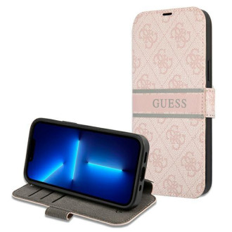 Guess GUBKP13S4GDPI iPhone 13 mini 5,4&quot; růžová/růžová kniha 4G Stripe