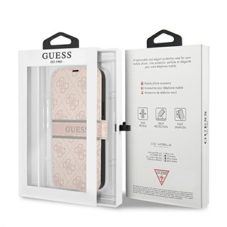 Guess GUBKP13S4GDPI iPhone 13 mini 5,4&quot; růžová/růžová kniha 4G Stripe