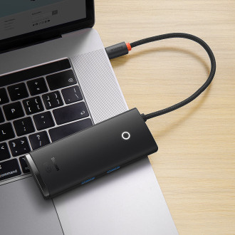 Baseus Lite Series multifunctional HUB USB Type C - 2 x USB 3.0 / USB Type C PD / HDMI 1,4 / SD / TF black (WKQX050101)