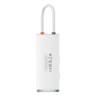 Baseus Lite Series multifunctional HUB USB Type C - 2 x USB 3.0 / USB Type C PD / HDMI 1,4 / SD / TF white (WKQX050102)