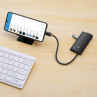 Baseus Lite Series multifunctional HUB USB Type C - 2 x USB 3.0 / USB Type C PD / HDMI 1,4 / SD / TF white (WKQX050102)