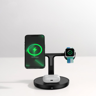 Baseus Swan stand 3in1 magnetic charger with USB Type C cable 1m black (WXTE000101)