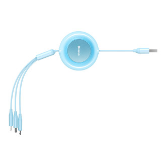 Baseus Bright Mirror 2 3in1 USB Type A cable - micro USB + Lightning + USB Type C 3.5A 1.1m blue (CAMJ010017)