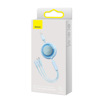 Baseus Bright Mirror 2 3in1 USB Type A cable - micro USB + Lightning + USB Type C 3.5A 1.1m blue (CAMJ010017)