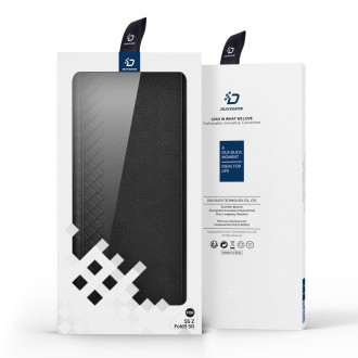 Pouzdro Dux Ducis Bril pro Samsung Galaxy Z Fold 3 flip cover card stojánek na peněženku černý