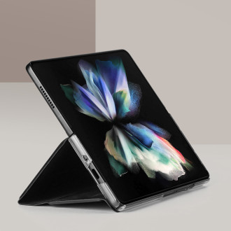 Pouzdro Dux Ducis Bril pro Samsung Galaxy Z Fold 3 flip cover card stojánek na peněženku černý