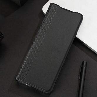 Pouzdro Dux Ducis Bril pro Samsung Galaxy Z Fold 3 flip cover card stojánek na peněženku černý