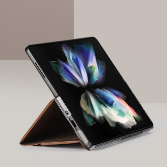 Pouzdro Dux Ducis Bril pro Samsung Galaxy Z Fold 3 flip cover card stojánek na peněženku černý