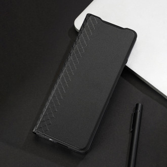 Pouzdro Dux Ducis Bril pro Samsung Galaxy Z Fold 3 flip cover card stojánek na peněženku černý