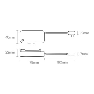 Baseus PadJoy univerzální USB-C HUB pro tablet / smartphone 4v1 USB-C - tmavě šedý