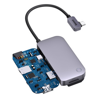 Baseus PadJoy univerzální 6v1 USB-C USB-C HUB pro tablet / smartphone - tmavě šedá