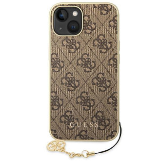 Guess GUHCP14SGF4GBR iPhone 14 6,1&quot; hnědé/hnědé pevné pouzdro 4G Charms Collection
