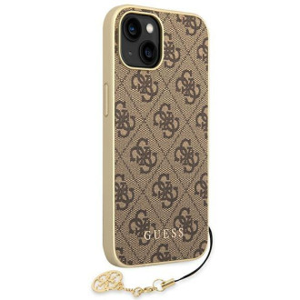 Guess GUHCP14SGF4GBR iPhone 14 6,1&quot; hnědé/hnědé pevné pouzdro 4G Charms Collection