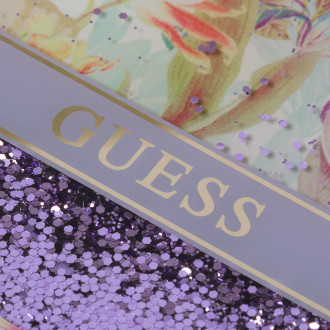 Guess GUHCP14XLFLSU iPhone 14 Pro Max 6.7 &quot;violet / purple hardcase Flower Liquid Glitter