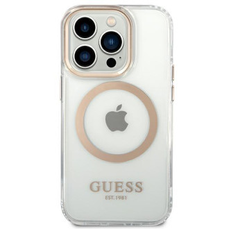 Guess GUHMP14LHTRMD iPhone 14 Pro 6.1 &quot;gold / gold hard case Metal Outline Magsafe