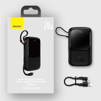 Powerbanka 10000mAh 20W Baseus Qpow Pro Overseas Edition + kabel USB C 3A – černý