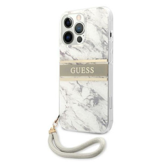 Guess GUHCP13LKMABGR iPhone 13 Pro / 13 6,1" szary/grey hardcase Marble Strap Collection