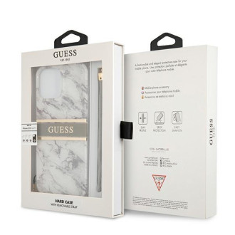 Guess GUHCP13LKMABGR iPhone 13 Pro / 13 6,1" szary/grey hardcase Marble Strap Collection