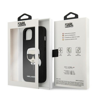 Karl Lagerfeld KLHCP13MSAKHBK iPhone 13 6,1" czarny/black hardcase Saffiano Ikonik Karl`s Head