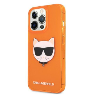 Karl Lagerfeld KLHCP13XCHTRO iPhone 13 Pro Max 6,7&quot; oranžový/oranžový pevný obal Glitter Choupette Fluo
