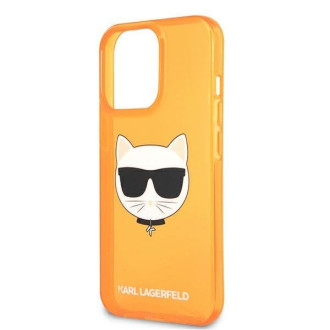 Karl Lagerfeld KLHCP13XCHTRO iPhone 13 Pro Max 6,7&quot; oranžový/oranžový pevný obal Glitter Choupette Fluo