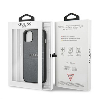 Guess GUHCP13MPSASBGR iPhone 13 6,1" szary/grey Saffiano Strap