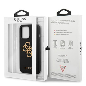 Guess GUHCP13LLS4GGBK iPhone 13 Pro / 13 6,1" czarny/black hard case Silicone 4G Logo