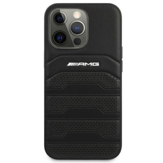 AMG AMHCP14XGSEBK iPhone 14 Pro Max 6,7 &quot;black / black hardcase Leather Debossed Lines
