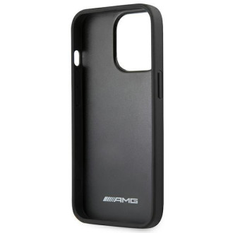 AMG AMHCP14XGSEBK iPhone 14 Pro Max 6,7 &quot;black / black hardcase Leather Debossed Lines