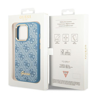 Guess GUHCP14LHG4SHB iPhone 14 Pro 6.1 &quot;blue / blue hard case 4G Vintage Gold Logo