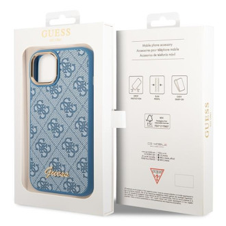 Guess GUHCP14SHG4SHB iPhone 14 6.1 &quot;blue / blue hard case 4G Vintage Gold Logo