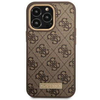 Guess GUHMP14XU4GPRW iPhone 14 Pro Max 6.7 &quot;brown / brown hard case 4G Logo Plate MagSafe