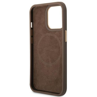 Guess GUHMP14XU4GPRW iPhone 14 Pro Max 6.7 &quot;brown / brown hard case 4G Logo Plate MagSafe