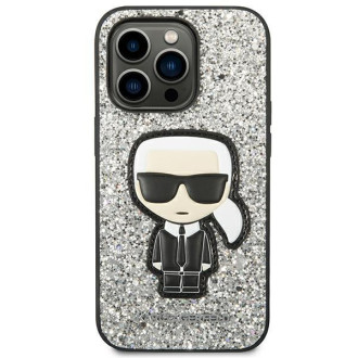 Karl Lagerfeld KLHCP14LGFKPG iPhone 14 Pro 6.1 &quot;hardcase silver / silver Glitter Flakes Ikonik