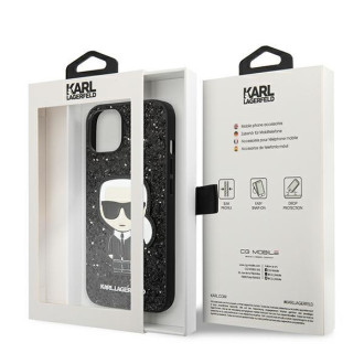 Karl Lagerfeld KLHCP14SGFKPK iPhone 14 6.1 &quot;hardcase black / black Glitter Flakes Ikonik