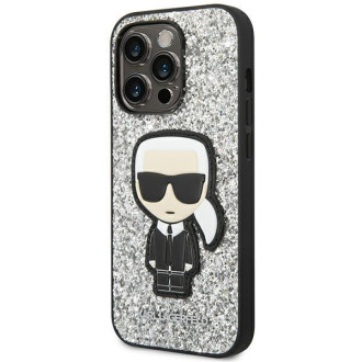 Karl Lagerfeld KLHCP14XGFKPG iPhone 14 Pro Max 6.7 &quot;hardcase silver / silver Glitter Flakes Ikonik