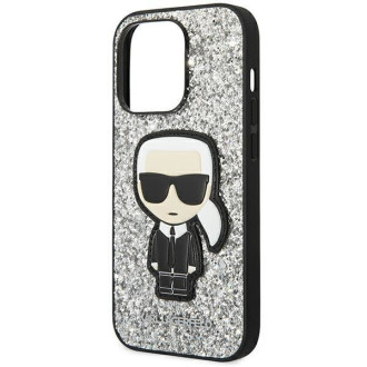 Karl Lagerfeld KLHCP14XGFKPG iPhone 14 Pro Max 6.7 &quot;hardcase silver / silver Glitter Flakes Ikonik