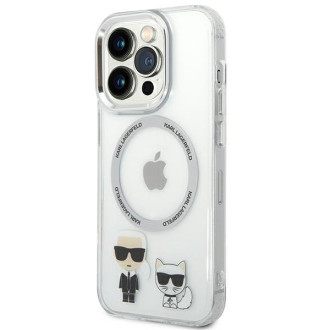 Karl Lagerfeld KLHMP14LHKCT iPhone 14 Pro 6.1 &quot;hardcase transparent / transparent Karl &amp; Choupette Aluminum Magsafe