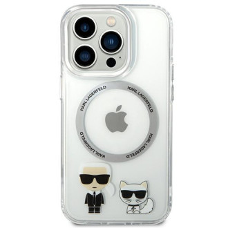 Karl Lagerfeld KLHMP14LHKCT iPhone 14 Pro 6.1 &quot;hardcase transparent / transparent Karl &amp; Choupette Aluminum Magsafe