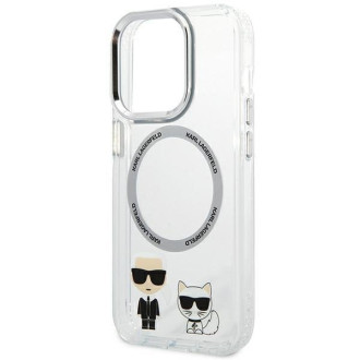 Karl Lagerfeld KLHMP14LHKCT iPhone 14 Pro 6.1 &quot;hardcase transparent / transparent Karl &amp; Choupette Aluminum Magsafe