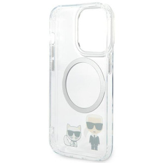 Karl Lagerfeld KLHMP14LHKCT iPhone 14 Pro 6.1 &quot;hardcase transparent / transparent Karl &amp; Choupette Aluminum Magsafe