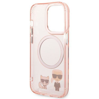 Karl Lagerfeld KLHMP14XHKCP iPhone 14 Pro Max 6.7 &quot;hardcase pink / pink Karl &amp; Choupette Aluminum Magsafe