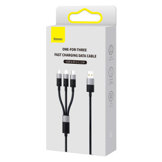 3v1 USB - micro USB / Lightning / USB C 3,5A 1,2m kabel Baseus StarSpeed - černý